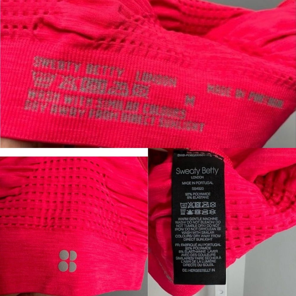 Sweaty Betty Stamina Sports Bra Size Medium Orange Red - Picture 11 of 16
